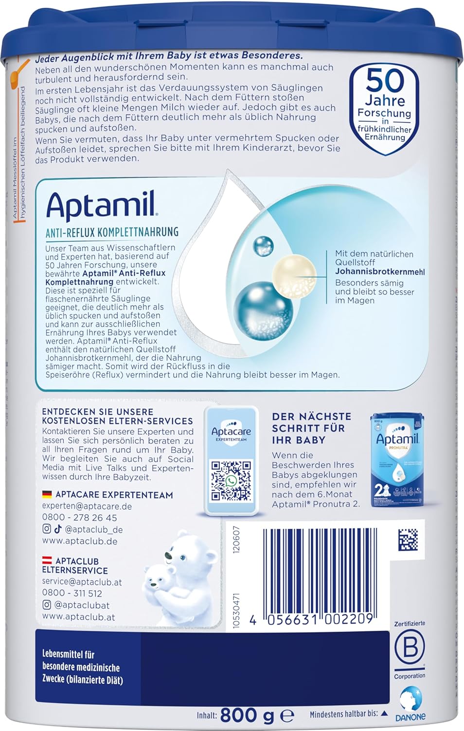 Aptamil Anti-Reflux Baby Milk (800g/28.2 oz)