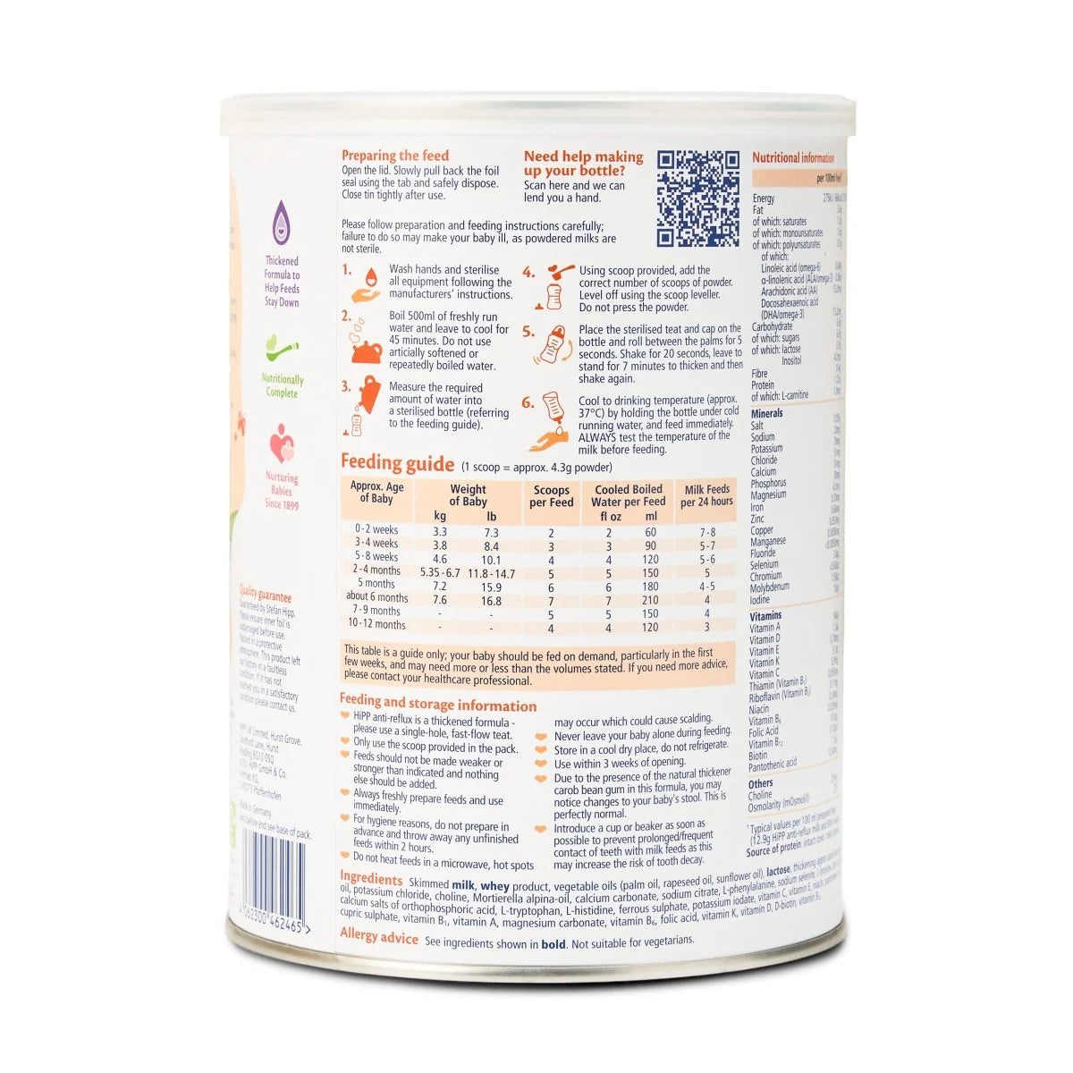 HiPP UK Anti Reflux from Birth (800g)
