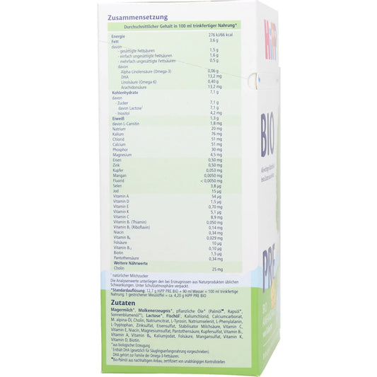 HiPP Organic Cow Milk Formula Pre 600g