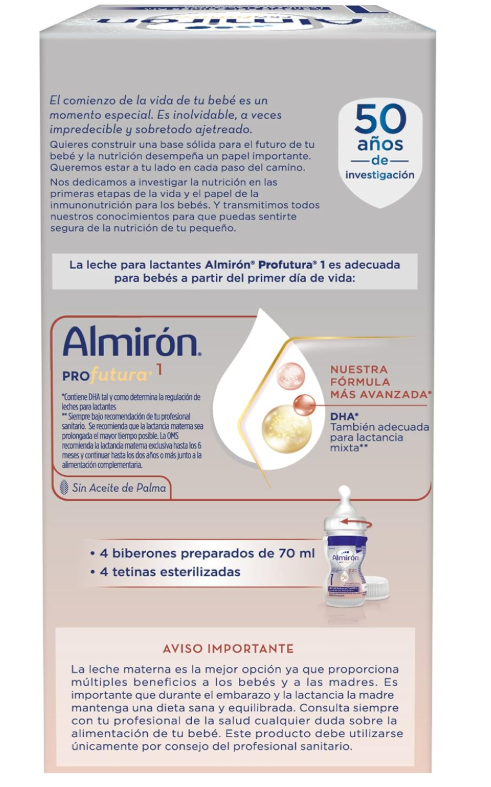 Aptamil Almirón Profutura 1 Mini Bottles (4 bottles x 70 ml)