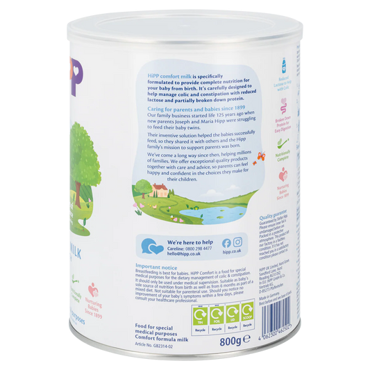 HiPP UK Comfort Formula from Birth Cow Milk (800g)