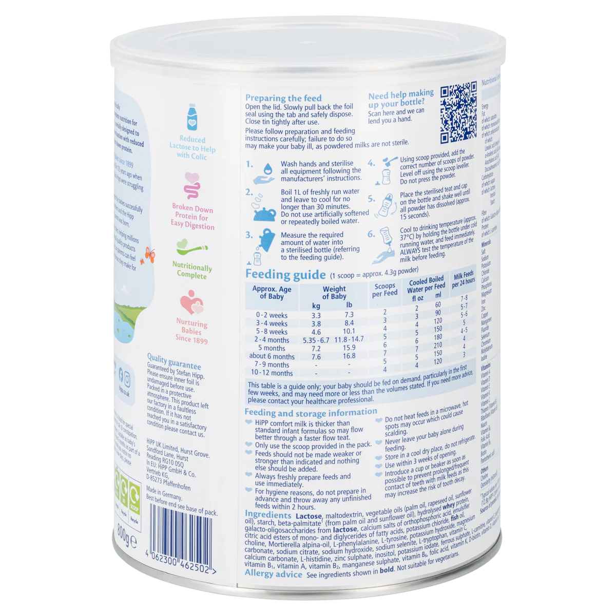 HiPP UK Comfort Formula from Birth Cow Milk (800g)