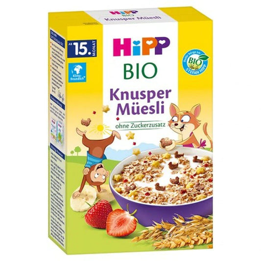Céréales croustillantes HiPP aux bananes et fraises 200 g - paquet de 3