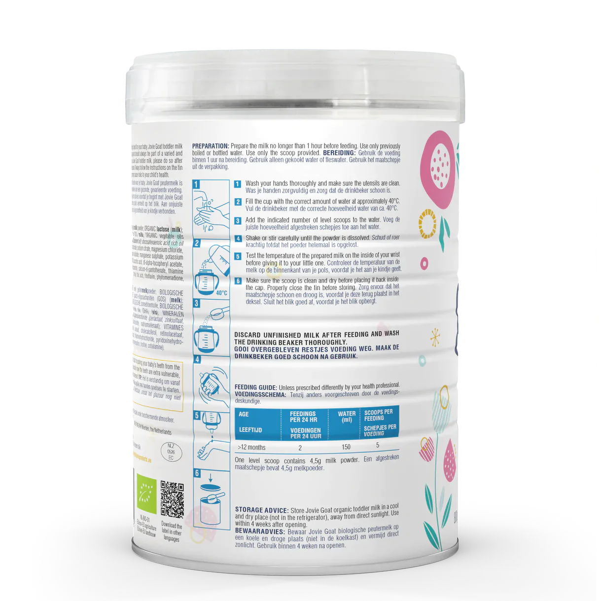 Jovie Organic Goat Toddler Milk 800g - Stage 3 -  12 Months + - Emmbaby Canada