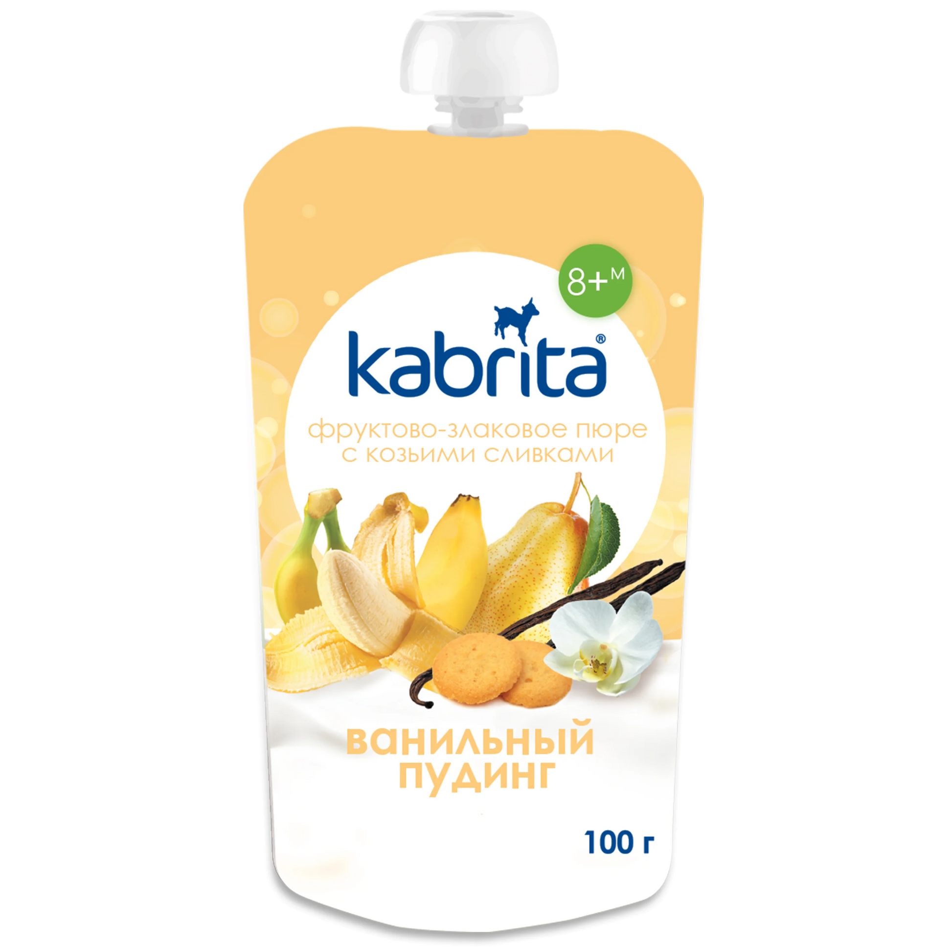 Kabrita Vanilla Pudding With Fruit, Cereal And Goat Cream 100 G - 6 Pouches - Emmbaby Canada