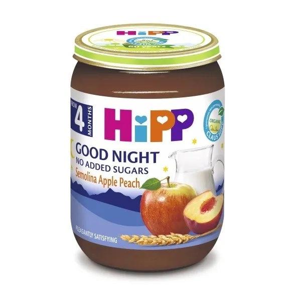 HiPP Semolina Apple Peach Milk Puree 190G  - 6 Jars - Emmbaby Canada